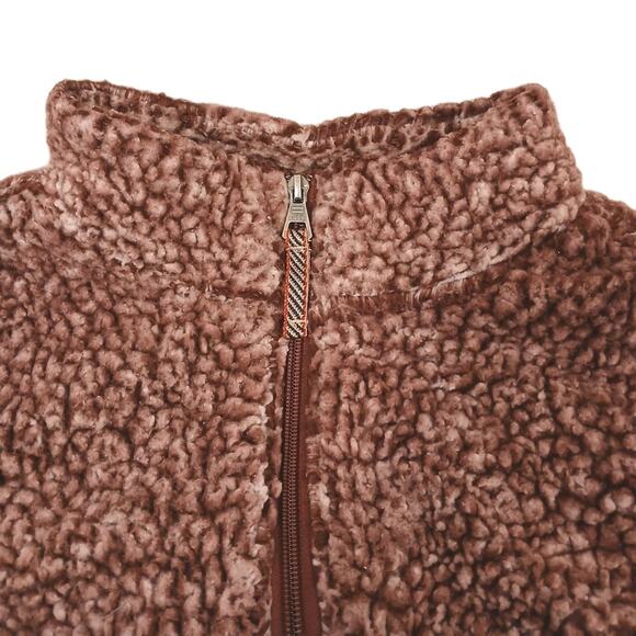 Weatherproof Vintage Sherpa Sweater Cozy Pullover Sz S Frosty Dark Pink Fleece - Picture 9 of 16